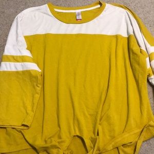 yellow and white blouse